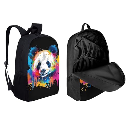 Sac à dos ordinateur portable avec sac lunch isolant motif loup - 2