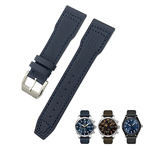 Paese come etichettato Cinturino in nylon blu da 20 mm 21 mm adatto per IWC Portofino Big Pilot IW3293 Mark 18 Tissot TAG Heuer seiko in pelle nylon cinturino, 21mm