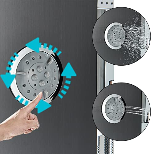 Sistema de Torre de Panel de Ducha de Acero Inoxidable con Lluvia, Cascada y Jets de Masaje Corporal miniatura 6