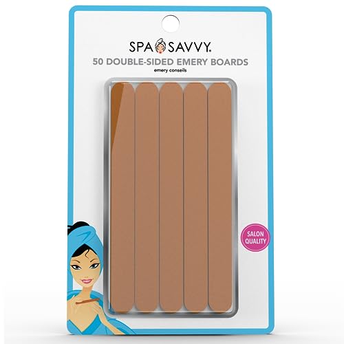 Lot de 50 limes à ongles double face en émeri pour manucure et pédicure