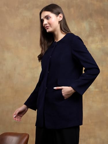 Image of KOTTY Womens Cotton Blend Standard Length Elegant Style Coat - Classic Style with Modern Detailing
