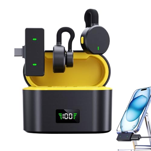 Daooibpa Mini micrófono, micrófono inalámbrico con clip para grabación, cancelación de ruido, accesorios de audio plug-play para grabación de video, vlog, transmisión, entrevistas