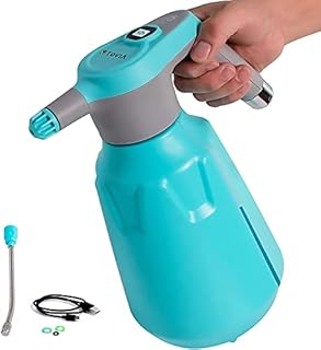 T TOVIA Electric Plant Mister Spray Bottles Gardening Watering Can 2L, Automatic Electric USB Rechargeable Fine Mist Watering Pump Garden Sprayers with Adjustable Nozzle, Fertilizing Home Cleaning
