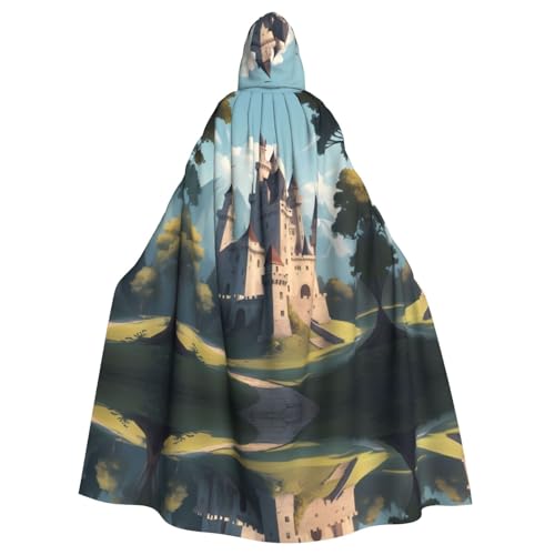 Cape de fête adulte longue manteau à capuche château unisexe