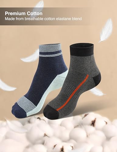 Image of Symbol Premium Men's Cotton Sports Socks Unisex | High Ankle Length | Odour-Free & Anti-bacterial | Cushioned Base | Available in Combo Packs