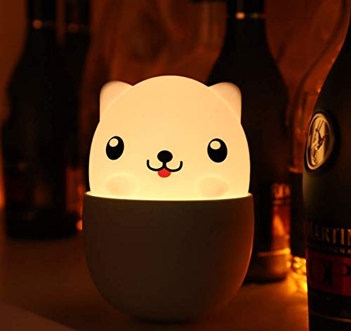 LED Nachtlicht Kinder Tragbare USB Silikon Nachtlampe für Das Lesen, Schlafen und Entspannen, Nachtleuchte Baby Touch Schalter für Schlafzimmer, Babyzimmer (Gelbes/Weißes Licht)