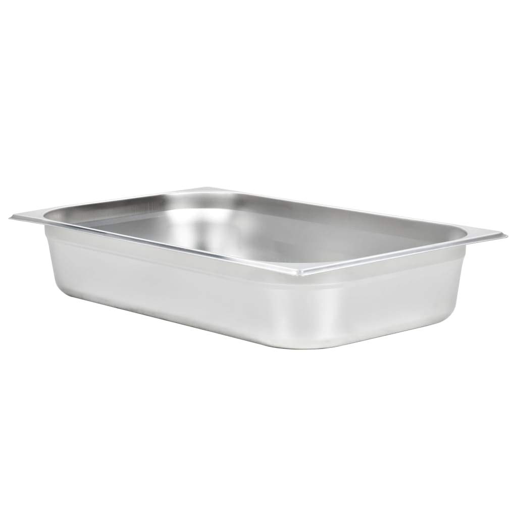 Homgoday Contenedores Gastronorm 4 unidades GN 1/1 100 mm de acero inoxidable, muebles baúles y baúles para exteriores, contenedor de jardín, porta herramientas de jardín, puf de exterior, baúl de
