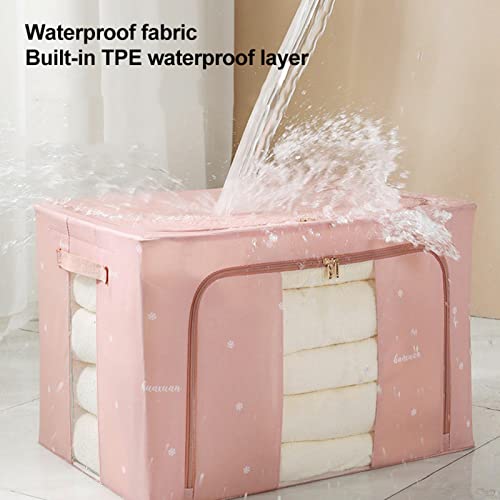 armazenamento dobrável – acabamento colcha janela transparente – Organizador armário para edredons,