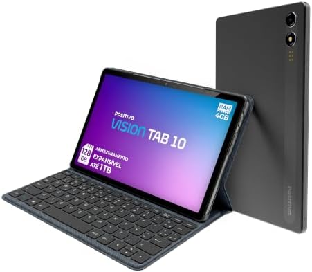Tablet Positivo Vision TAB 10 com Capa Teclado 4GB RAM 128GB Arma...