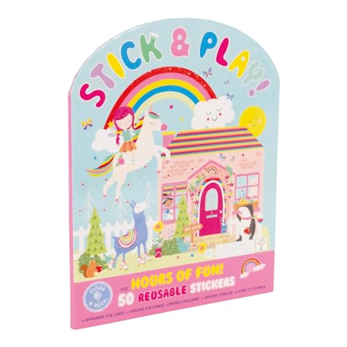Floss & Rock Stick & Play Livres d'autocollants réutilisables pour enfants de 3 ans et plus Livre d'activités Motif fée arc-en-ciel