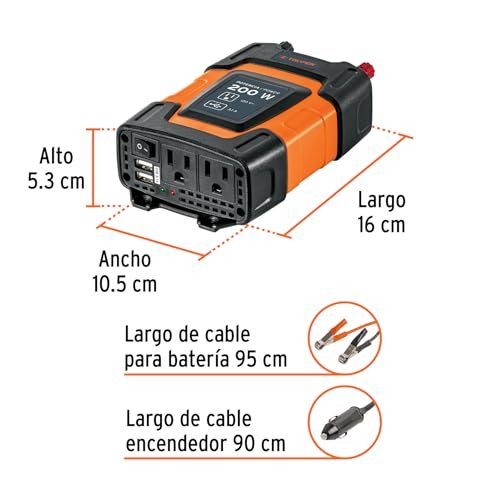 Inversor de corriente para auto Truper 12 Imagen adicional