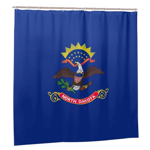 Rideau de douche en polyester imprimé drapeau Dakota du Nord pour décoration salle de bain - 3