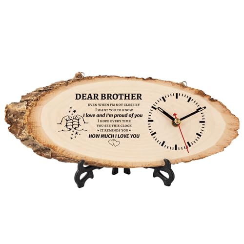BeauGift Gifts for Brother, Wooden Clock Gift for Brothers from Sister Men Friend,Brothers Birthday...