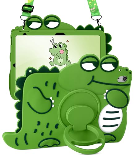 SurgeCraft for iPad 10th Generation Case 10.9 Inch - Cute Girls Boys Cover Kawaii Girly Women Pretty with Strap & Handle Stand Soft Silicone for Apple iPad 10th Gen Cases