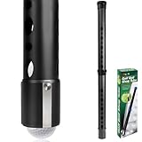 Nogcay Golf Ball Picker Upper Aluminium Alloy Golf Ball Retriever Shag Tube, Golf Ball Shagger Holds 20 Golf Balls Retriever Tool Golf Ball Collector Black