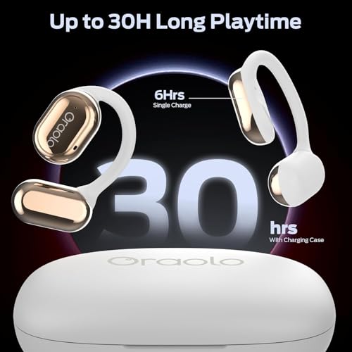 BUGANI OE03 Open Ear Headphones, Bluetooth 5.3 Wireless Headphones, Open Ear Earbuds with Immersive Stereo Sound, Clear Talk, 30H Playtime, Waterproof Sport Earbuds for Running, White - image 5