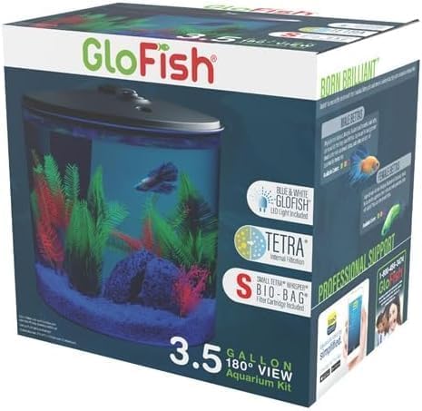GloFish 3.5 Gallon Aquarium Kit with LED Lighting and Tetra Whisper Filter