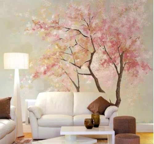 Papier peint 3D fleurs pour masquer un mur terne et transformer le salon