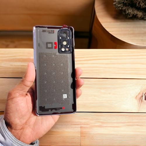 Image of Replacement Glass Back Battery Door Housing Panel with Camera Frame Logo and Adhesive Sticker for OnePlus Nord 2 5G DN2101 (Gray Sierra)