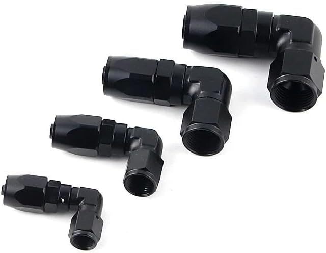 Aluminum AN4 6 8 10 forged type swivel Hose End Fitting Adapter Oil cooler Fuel Line 90 Degree(90 degree AN6)