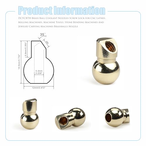Image of 10 PCS M6 12MM Brass Ball Coolant Nozzles Screw Lock for Cnc Lathes, Milling Machines, Machine Tools, Stone Bending Machines And Jewelry Carving Machines Brass Ball Coolant Nozzles