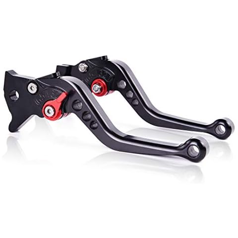 motor-mh Adjustable Brake Clutch Levers for Suzuki GSF600 Bandit 1995-2004, GS500 1992-2008, GSX400 Impulse 1995-1999, GSF250 Bandit Black Cover