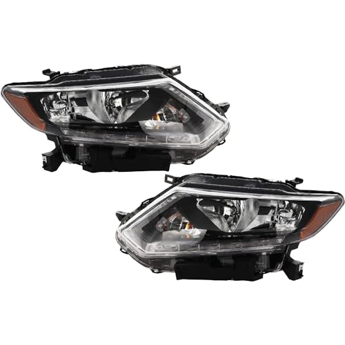 Garage-Pro Driver and Passenger Side Headlight for Nissan Rogue S SL SV 2014-2016 Halogen With bulb(s) For Models Without Premium Package Replaces# 260104BA2A 260604BA2A