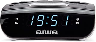 Aiwa CR-15: Radio Reloj Despertador, Pequeño, con función Snooze & Sleep, Despertador por Radio o Alarma