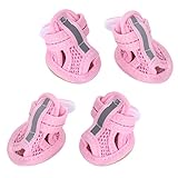 ULTECHNOVO Pet Sandals Breathable Dog Shoes Mesh Booties for Small Dogs Protect Paws from Hot Pavement Pack of 4 Size XL