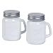 White Glass Mason Jar Salt and Pepper Shakers