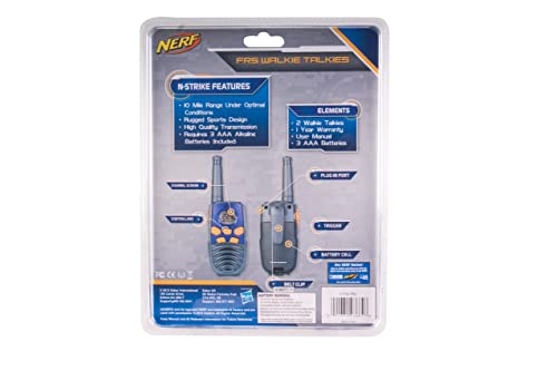 Nerf 10 Mile Walkie Talkies Set 37756 | Delivers Transmission With 10 Mile Communication Range, Flexible Safety Antenna & Morse Code With On/Off Switch (Orange & Black) #TOP4