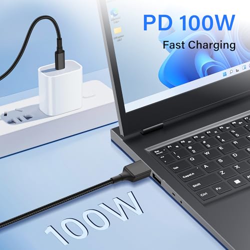 PNGKNYOCN 100W USB C na Slim Tip kabel do ładowania laptopa, wtyczka USB-C na kwadratowy Tip adapter kabel zasilający szybkiego ładowania dla ultrabooków, notebooków i więcej (1.8M)