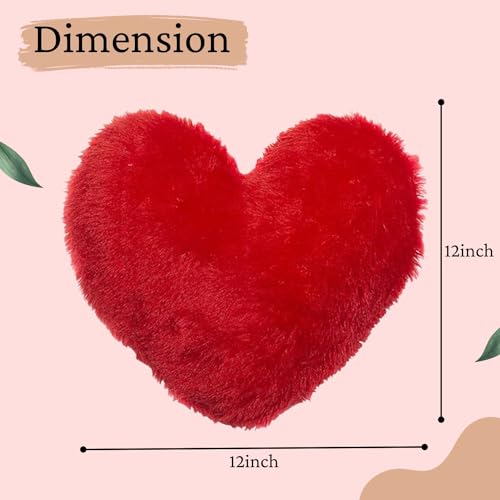 Image of Red Heart Pillow | Ultra Soft Plush Stuffed Toy | Cute Hugging Pillow | Gift for Kids Boys Girls