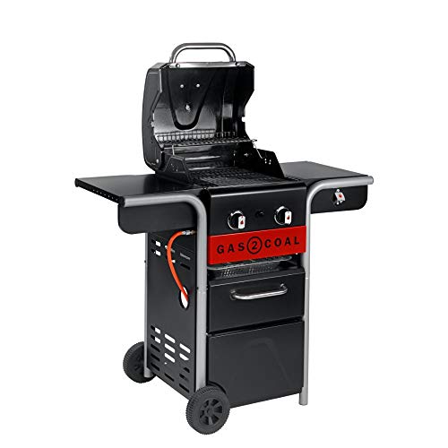 Char-Broil Gas2Coal 210 Hybrid Grill - 2 - branders gas en kolengrill, zwart - Afbeelding 6