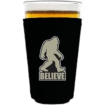 Bigfoot Believe Pint Glass Coolie Black