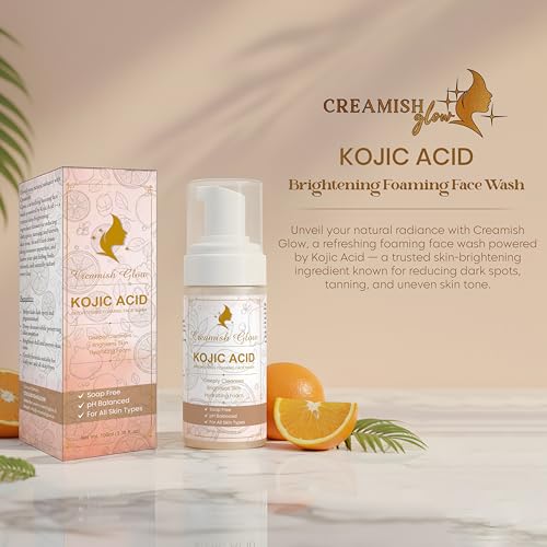 Image of Kojic Acid Foaming Face Wash, Deeply Cleanses and Brightens Skin, Hydrating Foam, Soap Free, pH Balanced, For All Skin Types