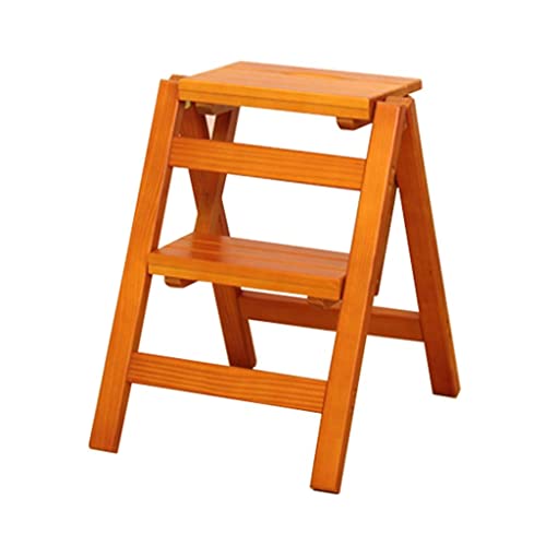 Escalera plegable de madera para cocina y estantería decorativa 2