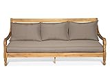 LANTERFANT Loungebank Roos Relaxliege Sofa Kissen Bett Teakfarbe und Taupe - 3