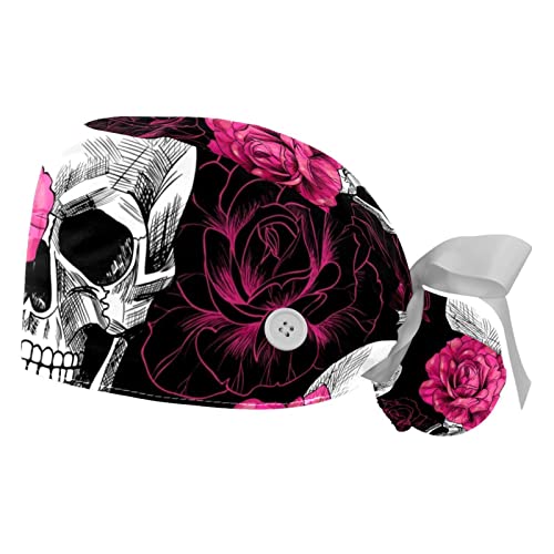 Casquettes de travail ajustables JDEZ et chapeaux bouffants mixtes motif fleuri
