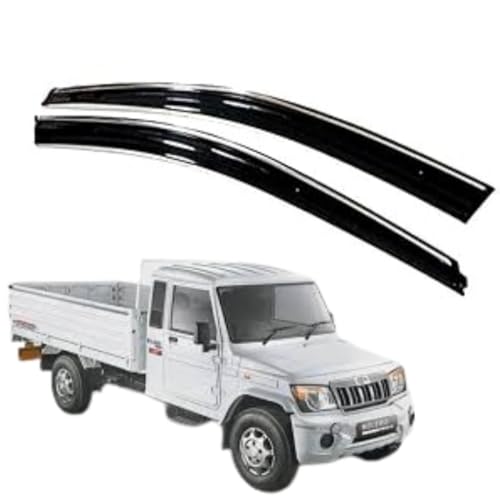 Image of CAR SAAZ Chrome Line Door Visor for Bolero Pickup (Set of 2Pcs) | Rain Guard | Wind Deflector