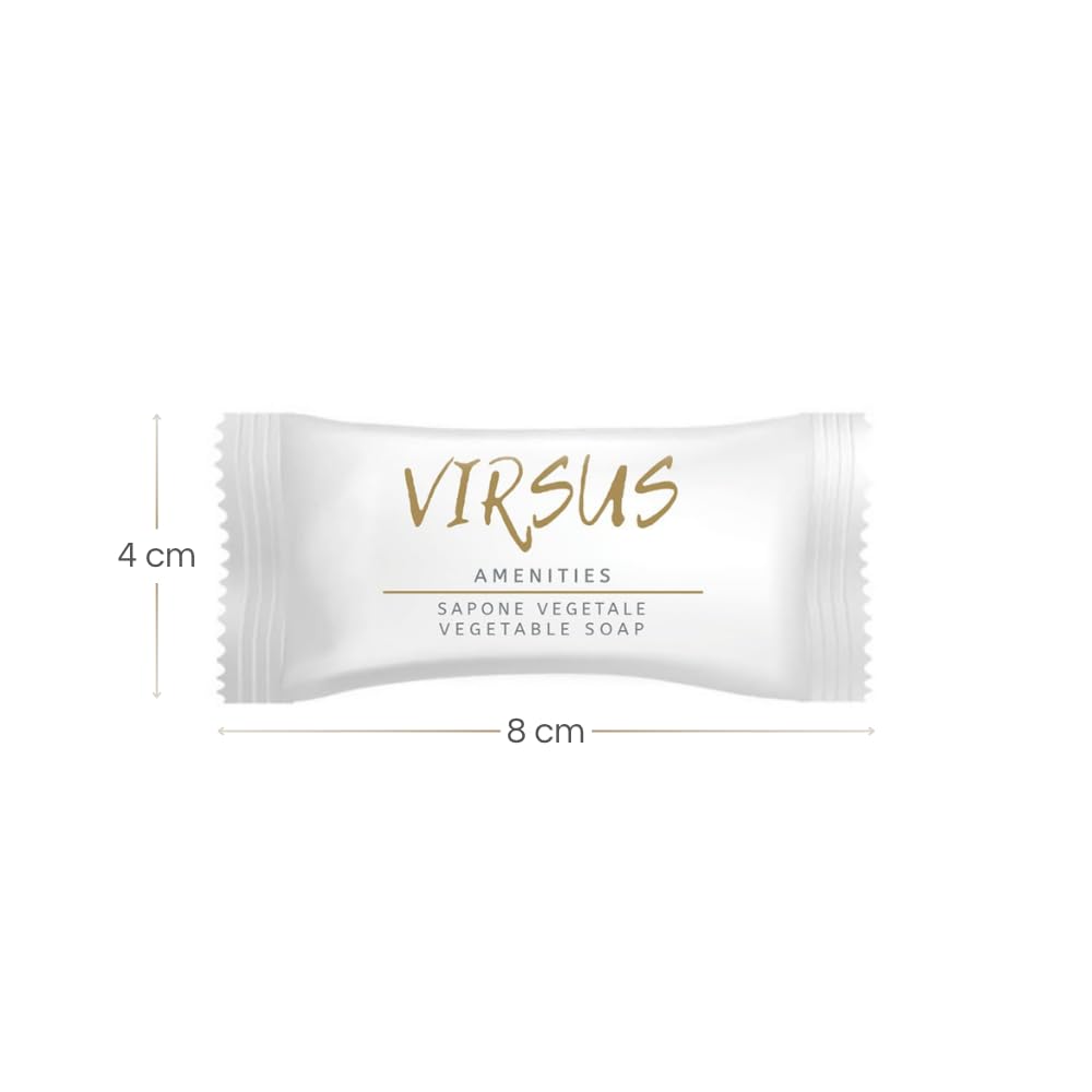Virsus 500 Saponette monodose peso 9 gr, sapone vegetale monouso saponette profumate in bustina per Albergo Hotel B&B Host Airbnb Linea cortesia