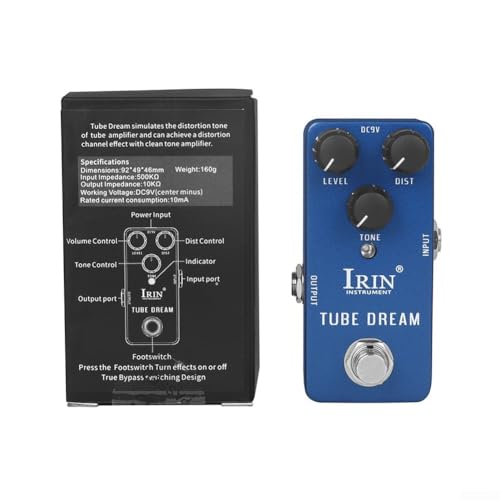 Gitarren-Effektpedal, 10,2 x 6,2 x 5,5 cm, vielseitige Effekte, Wah Distortion, Overdrive Delay, Reverb Kompressor-Pedal-Ersatz (Marineblau)