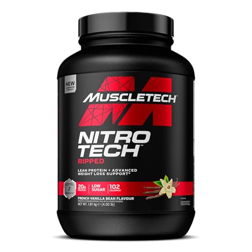 Muscletech - Nitro-tech Rasgado (1,8 Kg) - Proteína de suero - Bajo en azúcar y grasa - Vainilla