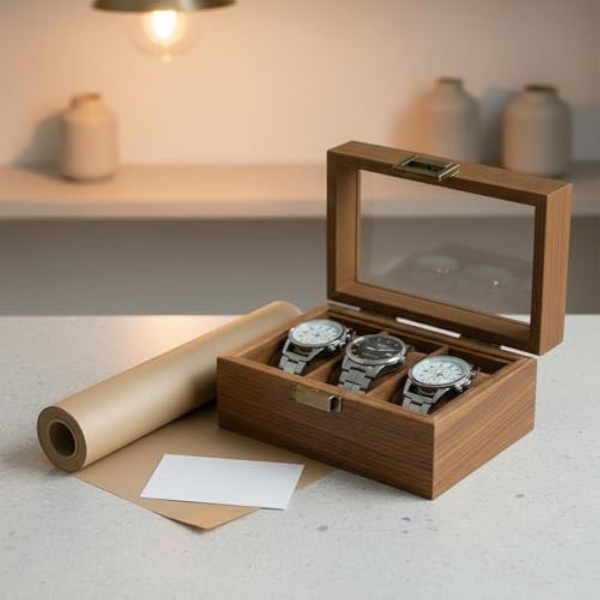 Transparent Lid 10-Slot Watch Display Box