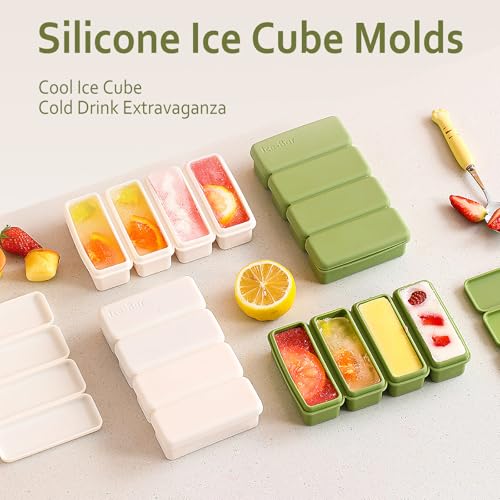2 Pack de Bandejas de Cubos de Hielo de Silicona con Tapa miniatura 3