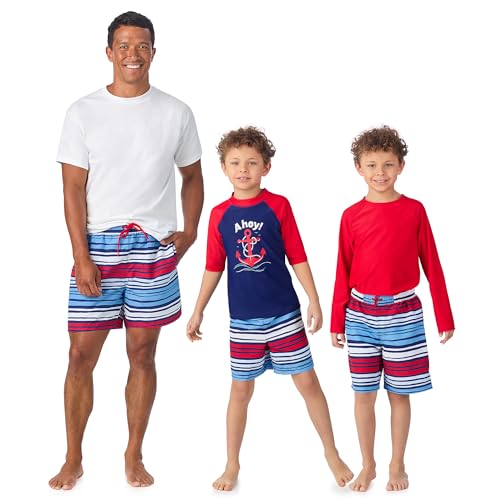 Image of Saint Eve Kids 2 Piece Swim Suit Short & Trunks Set with UPF 50+ Protection - Rash Guard Swimsuit Top & Shorts Sets for Boys