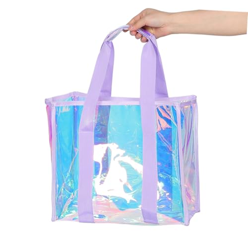 Large Holographic Pvc Beach Bag Shoulder Tote Storage Bag for Women Summer Vacation Essential4
