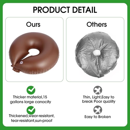 TezhiIe 2 Pack 25 Gallon Tree Watering Bags, Brown Reusable PVC Watering Donuts for Trees, Deep Root & Low-Profile Slow Release Watering Ring Bag, for Newly Planted, Multi-Trunk or Evergreen Tree by Tezhile - Used condition - Image 5