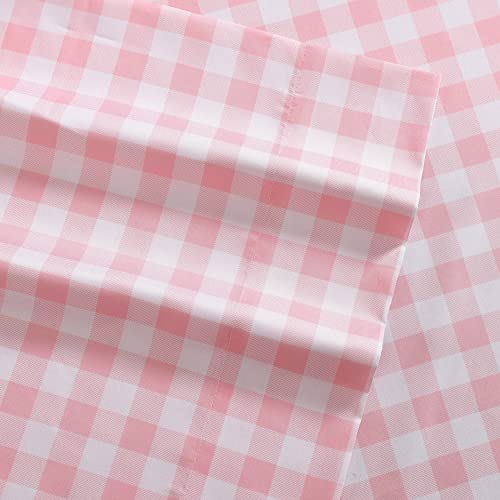 Image of Eddie Bauer Kids - Full Sheet Set, Ultra-Soft Microfiber Bedding with Fully Elastic Fitted Sheet, Kids Bed Set with Pillowcases, Easy Care Bedding (Poppy Plaid)