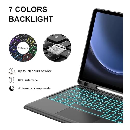 Clavier étui iPad Pro 12,9 pouces souris sans fil protection coque cuir verte